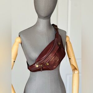 Brown Leather Belt Bag Wallet Crossbody